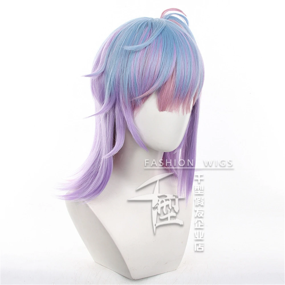 Buffy Cosplay Perücke 40 cm lang Game Identity V Parfümeur Vera Nair Lila Rosa Blau Hitzebeständige Kunsthaar Damen Perücke