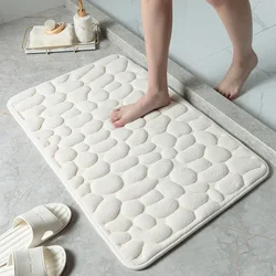 Anti-slip Bath Mat with Pebble Texture and Super Absorbent Memory Foam