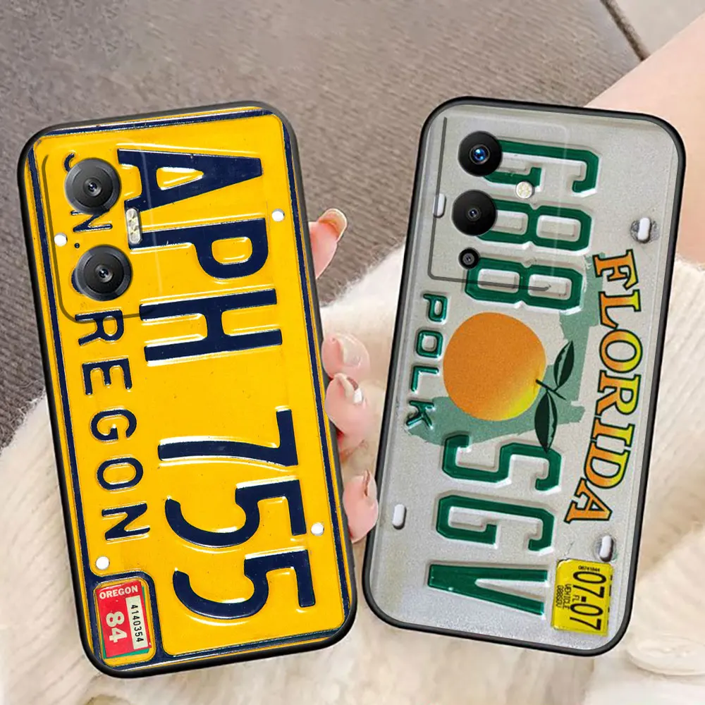 Retro Vintage Old Type License Plate Phone Case For Infinix NOTE 40 30 12 G96 11 10 VIP PRO HOT 30 30I 20 20S 20I 10S 10I 9 Case