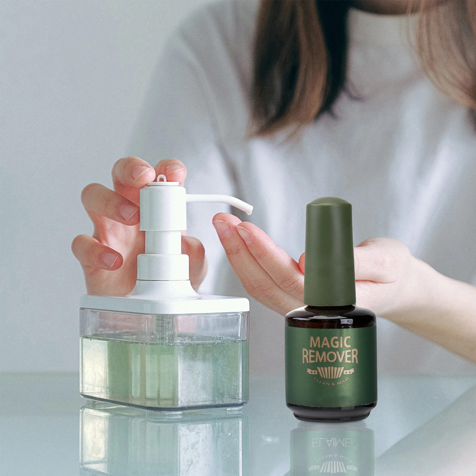 Soak Off Gel-Nagellackentferner, Nagelentferner mit Bürste für den schnellen Heimgebrauch, sicher für Nägel und Haut, mühelose Gelentfernung