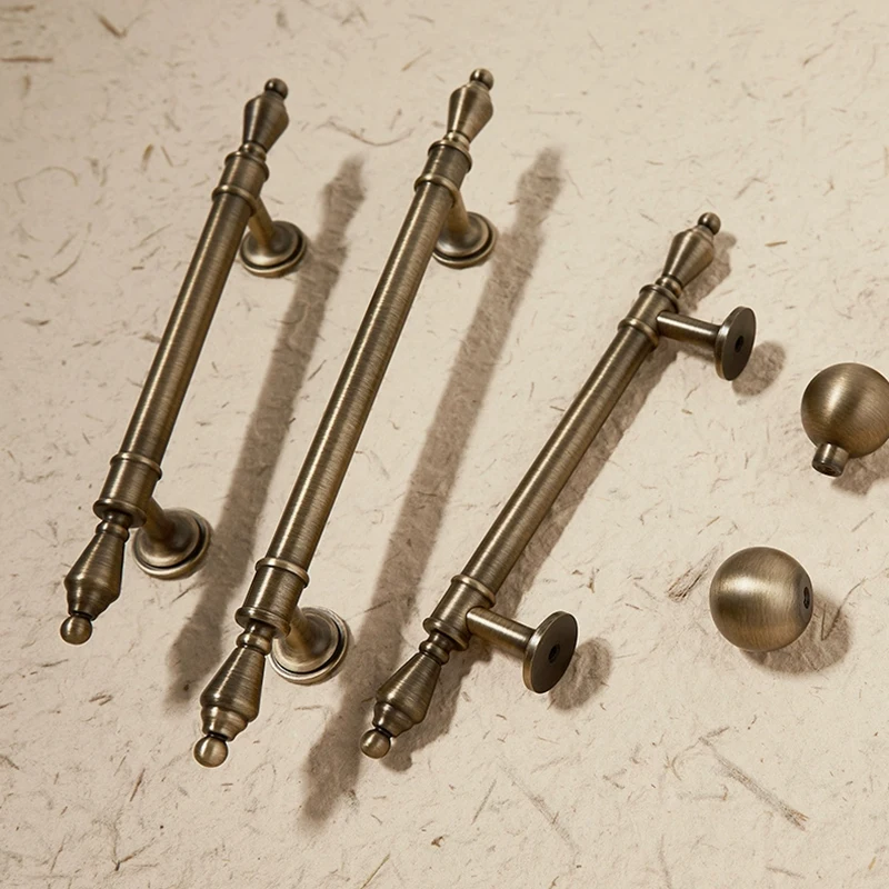 

ANXIANG Antique bronze brass wardrobe with long handles, drawers, kitchen cabinets, and shoe cabinets with French handles