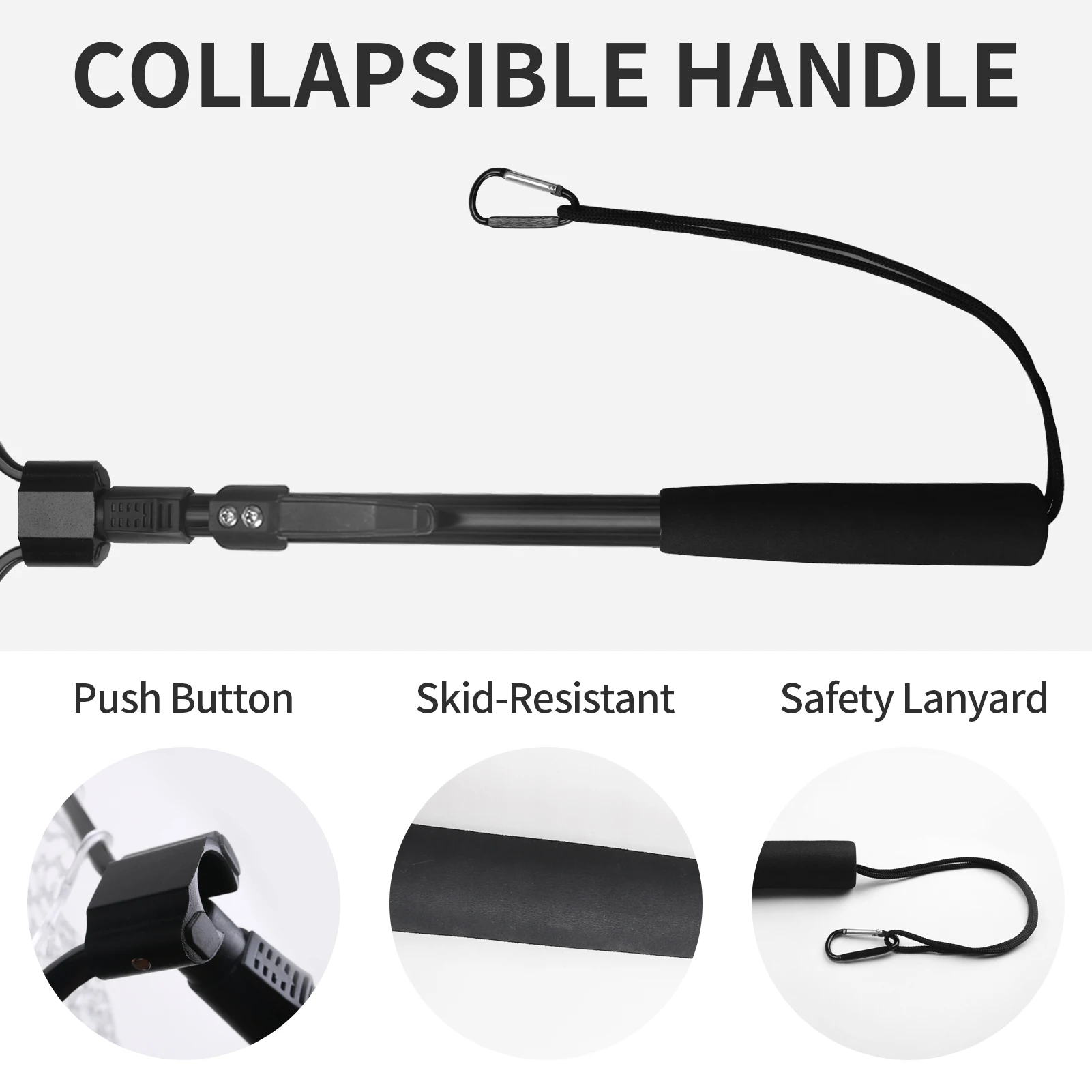 Fishing Tool Kit Durable Silicone Mesh Fishing Net Muti-Function Catch and Release Lightweight Portable Landing Net with Handle