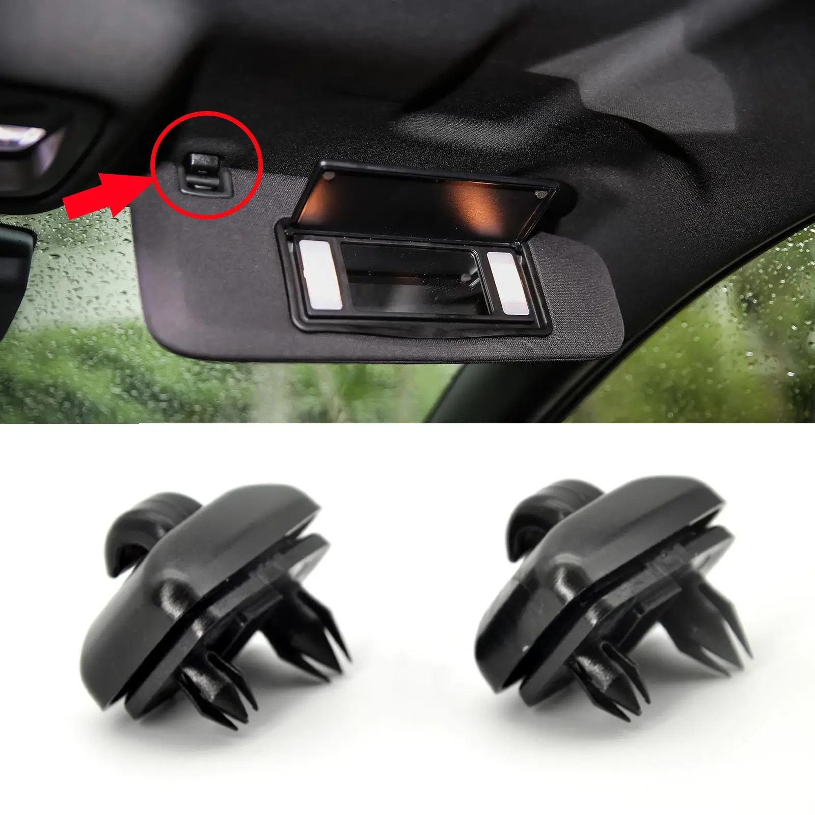 Sun Visor Clip Porpor Booya Interior Sun Visor Hook Clip Bracket 2Pcs for Audi A1 A3 A4 A5 Q3 Q5(8E0 857 562)A7 B6 B7 B8 S4 S5