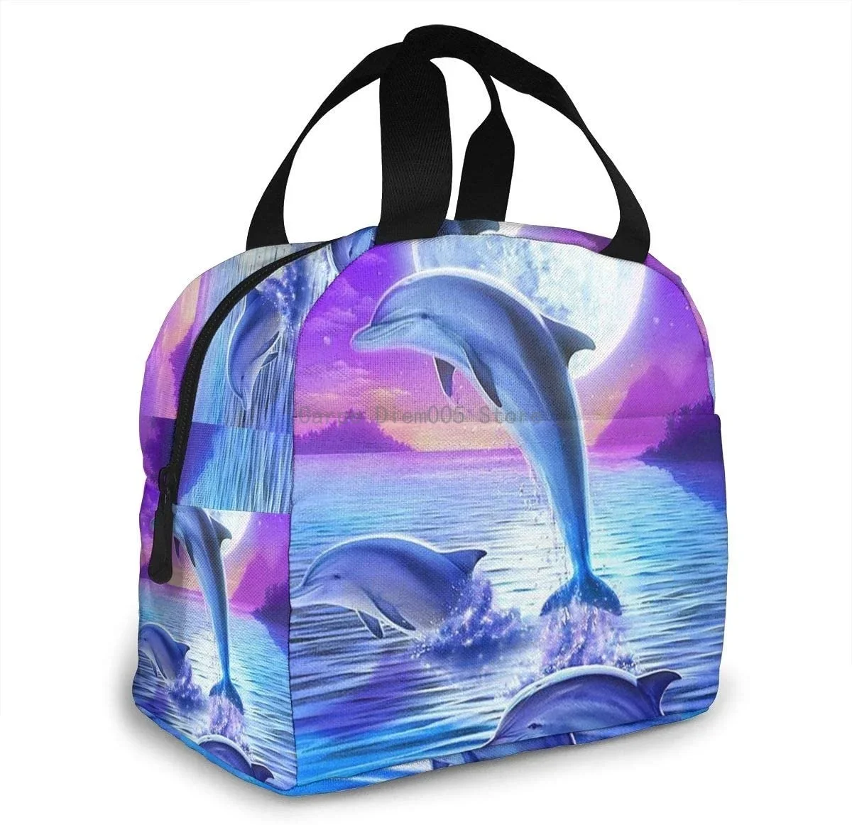 Dolphin Lunch Insulated Meal Bag Lunch Bag Reusable Snack Bag Food Container For Boys Girls Men Women School Work Travel Picnic