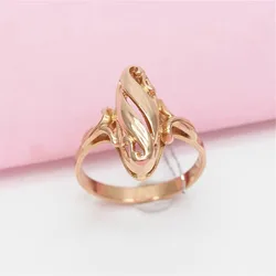 585 Purple Gold Fashion Exaggerated Glossy Ring Plated 14K Rose Gold Irregular Hollow out Elliptical rings for women Jewelry