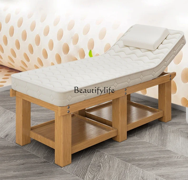 

Solid Wood Latex Beauty Salon Special Medical Massage Physiotherapy Bed Moxibustion Eyelash Tattoo Couch