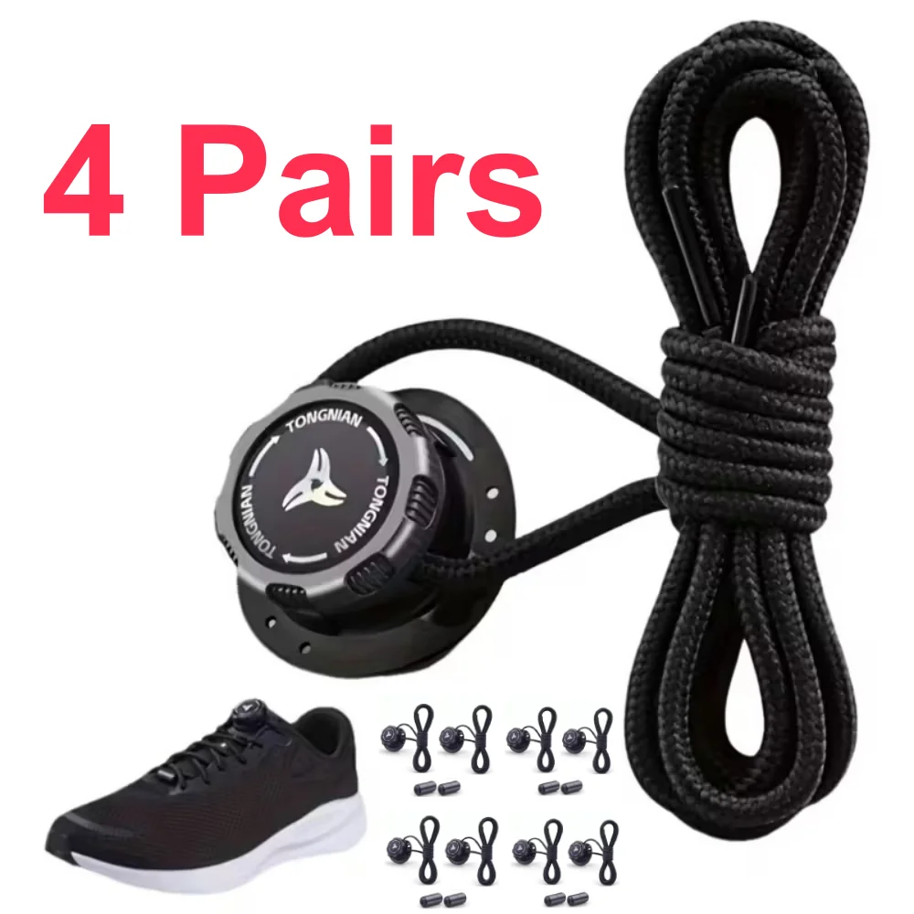 1/4 Pairs No-Tie Shoe Locks Rotating Buckles for Sports Outdoor Shoes Unisex Quick Adjust Design Pre-Installed Shoe Accessories