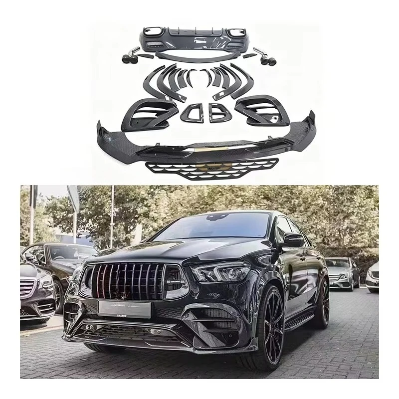 For MercedesBenz GLE Coupe GLE350 GLE450 GLE53 GLE63 Rocket 900 Carbon Fiber Body Kit Front Lips Upgrade Bolt-On