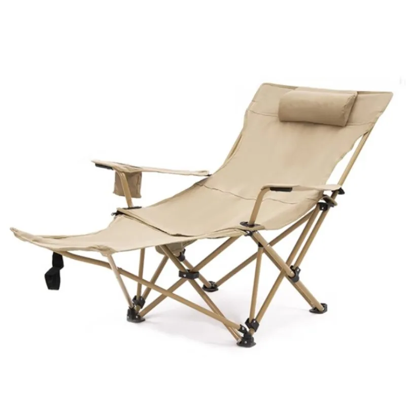 Outdoor Recliner Camping Folding ChairCamping Portable Footrest Beach ChairSitting & Lying Dual Purpose ChairReclining Chair