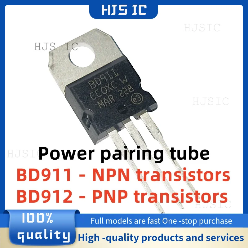 10 Uds ~ 20 piezas nuevo 100% calidad BD911 BD912 TO-220 15A 100V Darington Transistor BD911-NPN BD912-PNP tubo de emparejamiento de energía electrónica