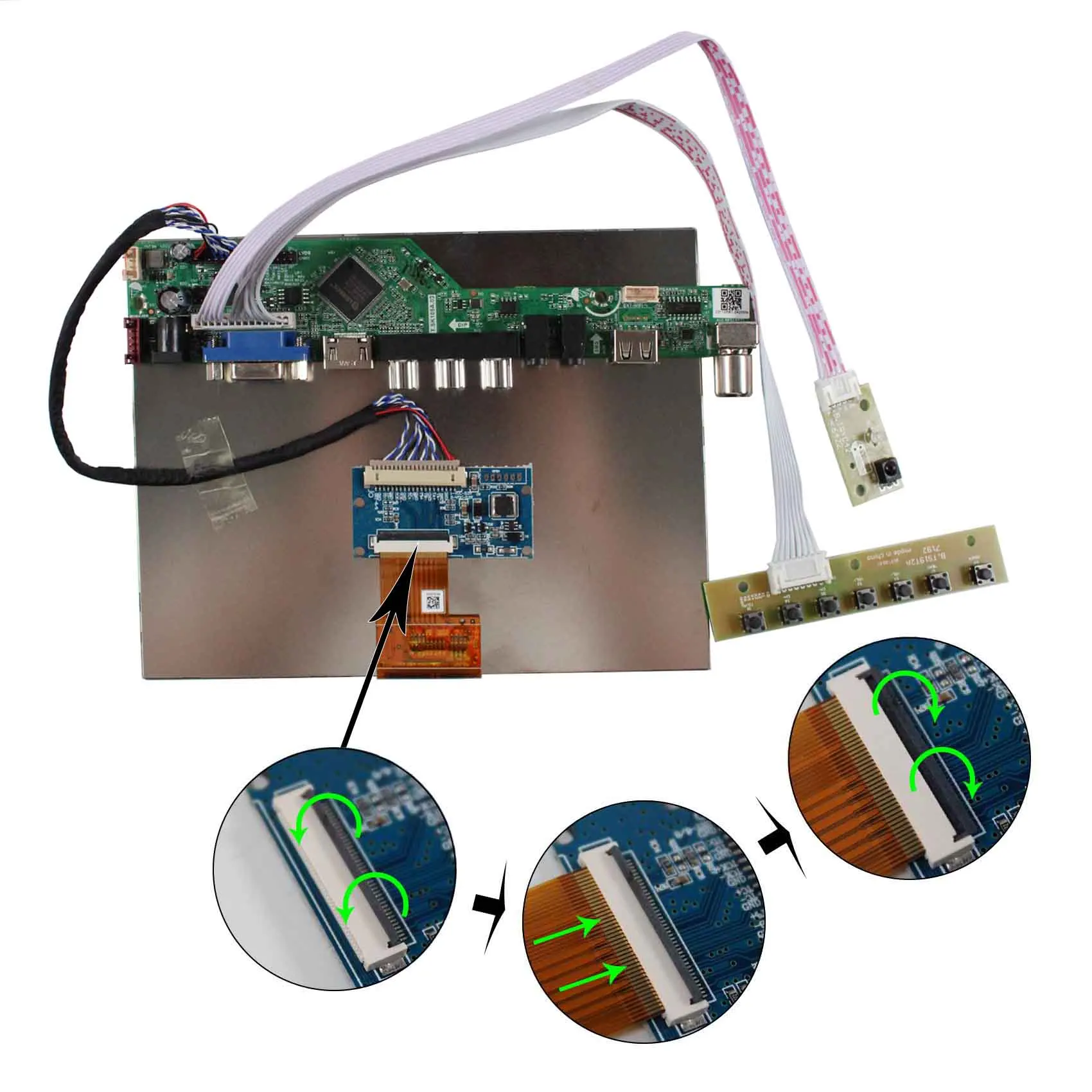 Hd Mi Driver Board Hj080Ia-01E 1024X768 Lcd Display Monitor Speedometer Lcd Display 8 Inch Portable Lcd Advertising Display