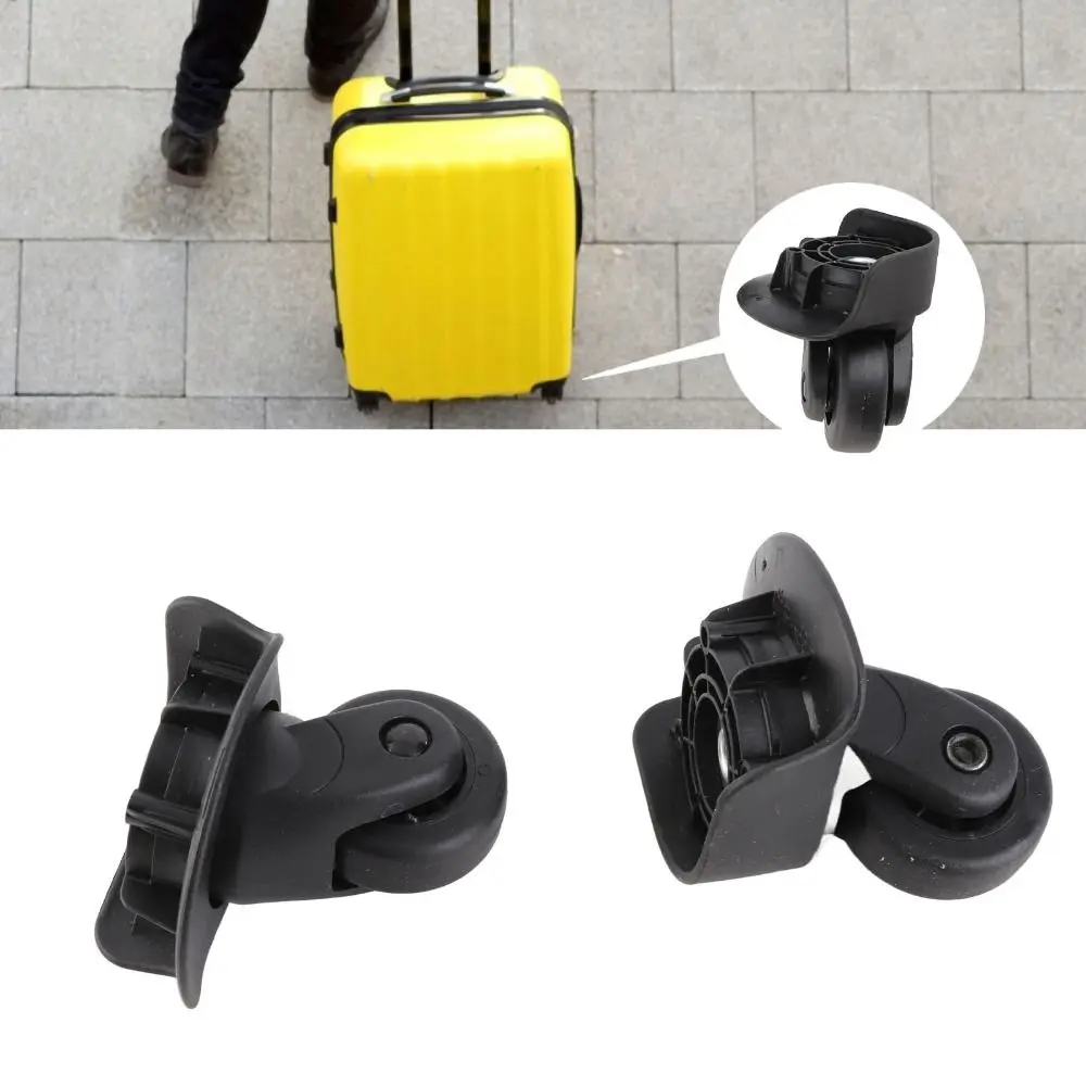 

1 Pair Durable Mute Suitcase Wheels Easy Installation Black Replacement Wheels 360° Swivel Luggage Wheels Travel Suitcase