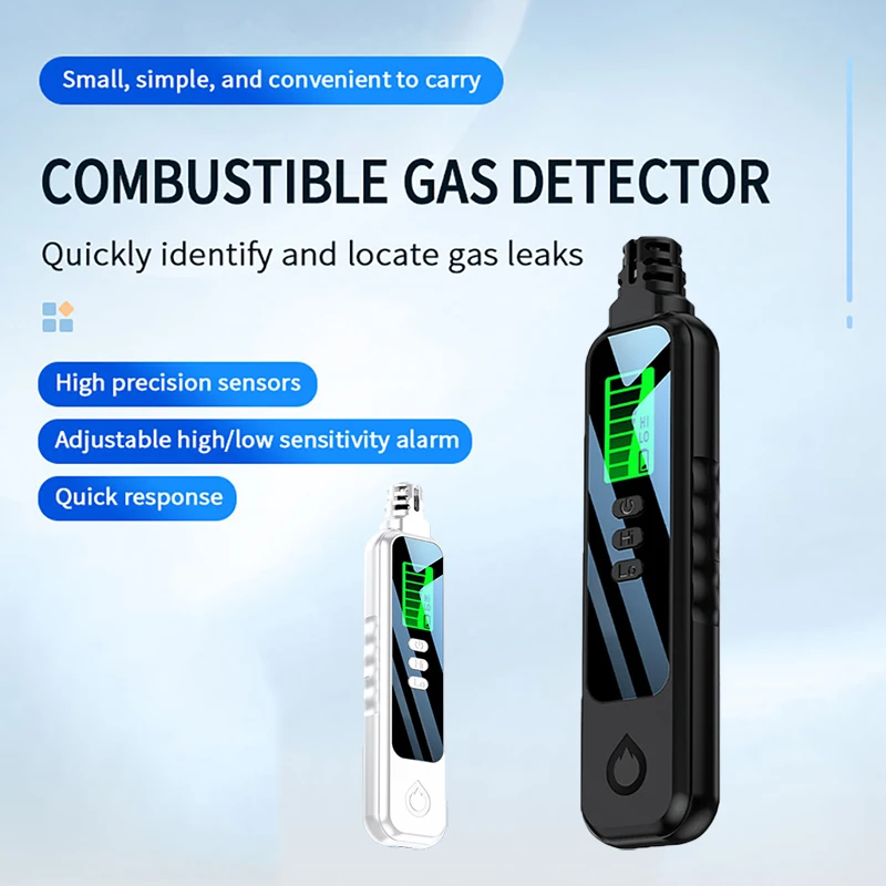 Natural Gas Leak Detector Handheld Combustible Gas Concentration Analyzer Detector Methane Liquefied Gas Leak Alarm Detector