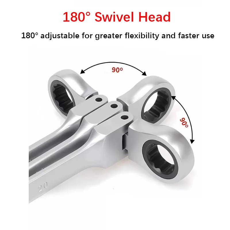1pcs Open-end Ratchet Wrench with Adjustable Head Gear, Two-in-One Wrench Tool, Quick-action Wrench, Bidirectional, 6/8/10-30mm
