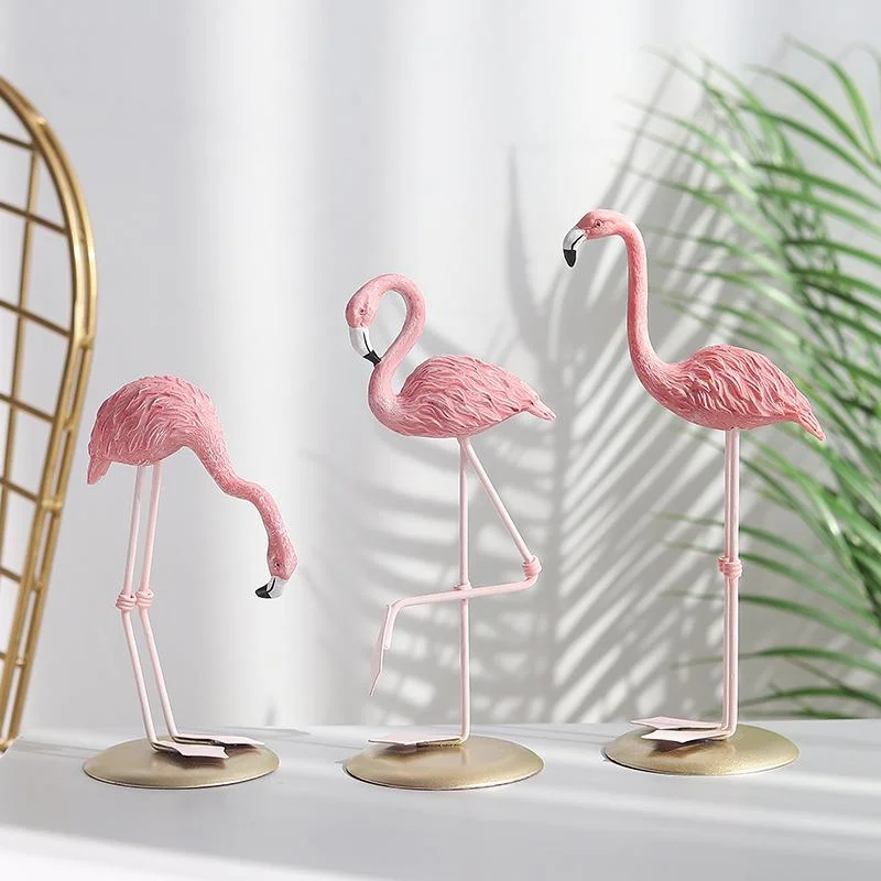 Creative Resin Figurines Crafts Ins Flamingo Desk Decoration Living Room Desk Decor Accessories Home Decoration Accessories