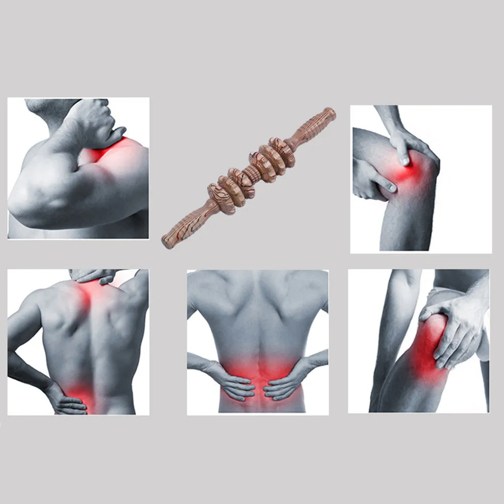 

Деревянный массажный ролик для йоги с шипами для снятия боли в мышцах спины, ручной массажер для уменьшения целлюлита и укрепления кожи