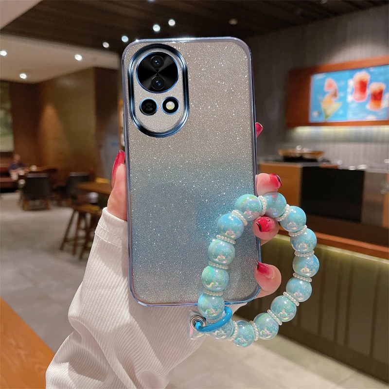 

✨Glitter Soft TPU Phone Case for Huawei Nova 13 12 11 10 9 Pro SE Anti-Slip Shockproof Cover with Bracelet for Women Gift Nova12