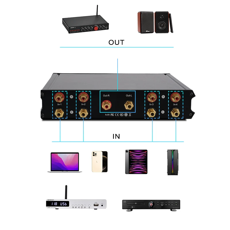 Hifi Permalloy Âm Thanh Máy Biến Áp Thụ Động Tiền Khuếch Đại 4 Lần Giành Được Khuếch Đại Hợp Kim Niken Cán Core