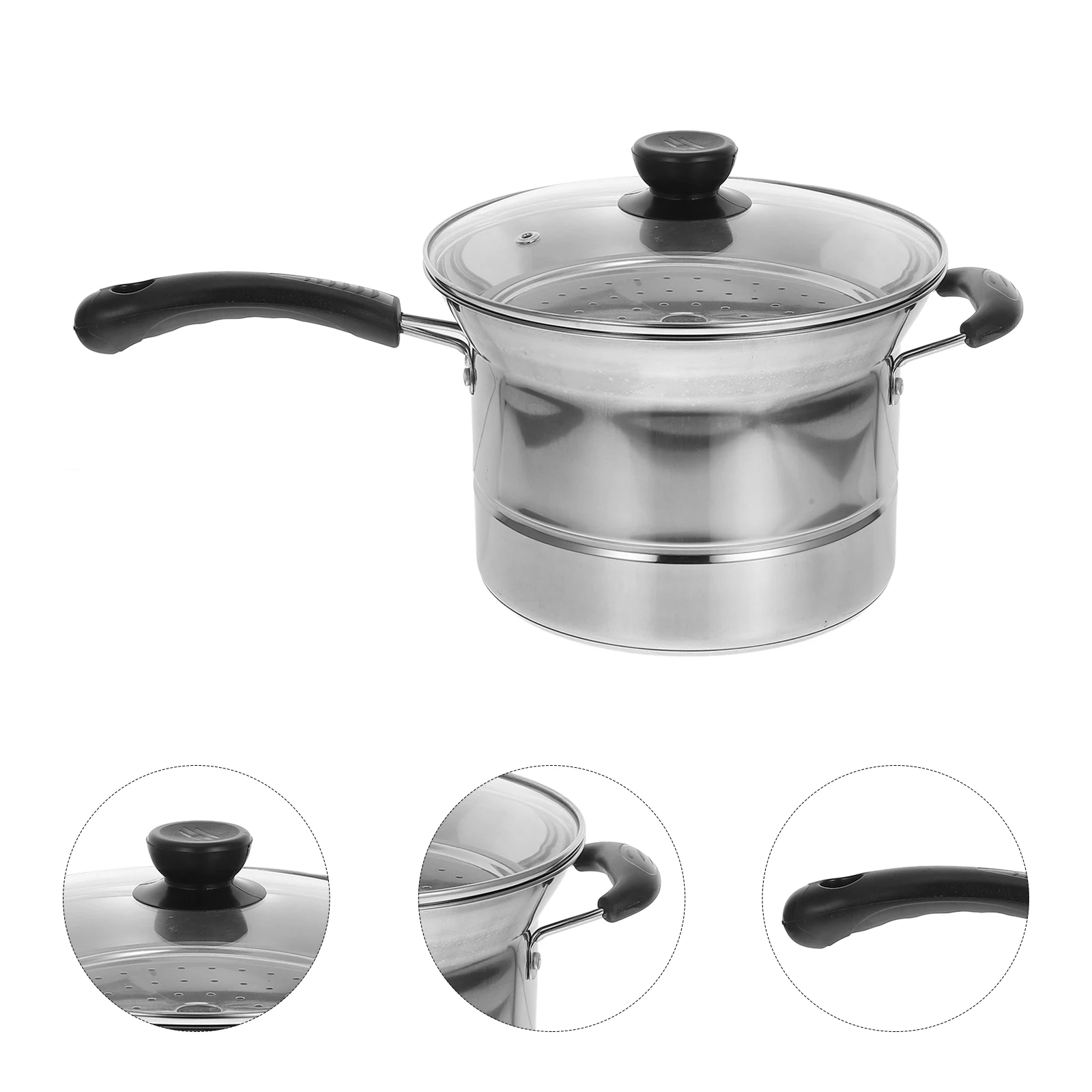 Olla de sopa multifuncional de acero inoxidable, freidora, olla para Pasta, cacerola de vapor, cacerola para patatas fritas, tapa de cesta, cocina, comedor, pequeña