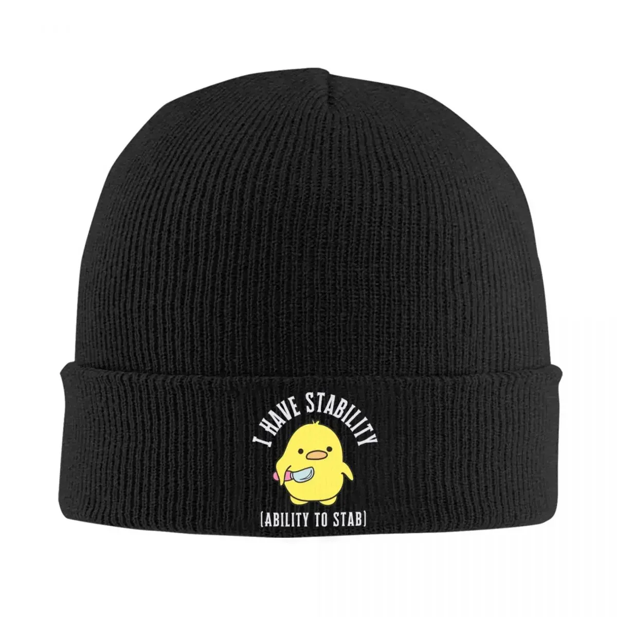 I Have Stability Ability To Stab Witty Quote Knitted Caps Women's Men's Beanies Autumn Winter Hat Warm Caps