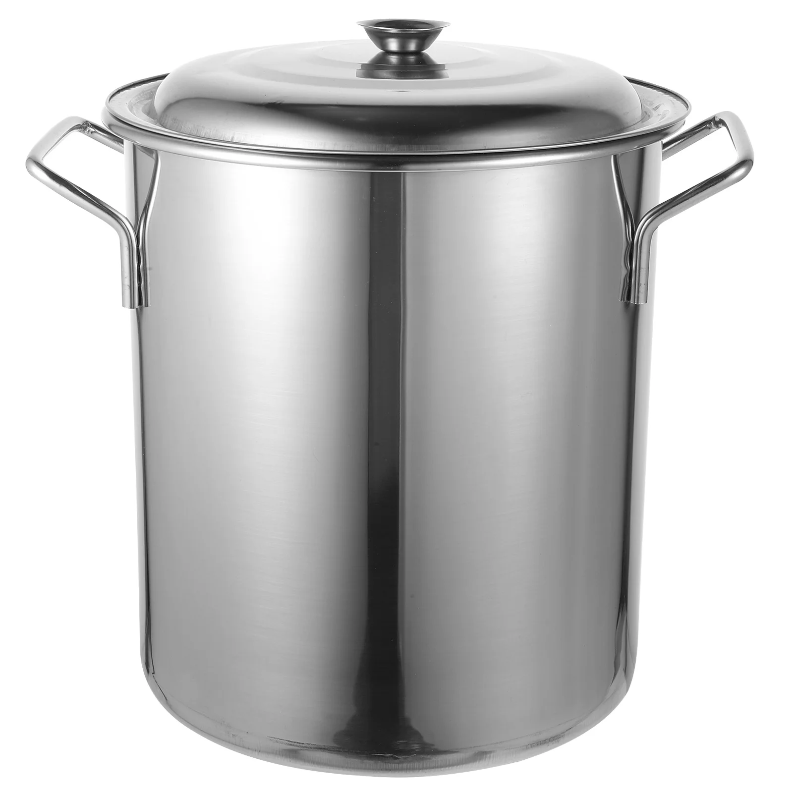 

Stainless Steel Stockpot Thick Polished Large Capacity Pot Lid Soup Cooking Crawfish Crabs Brewing Hotel Kitchen