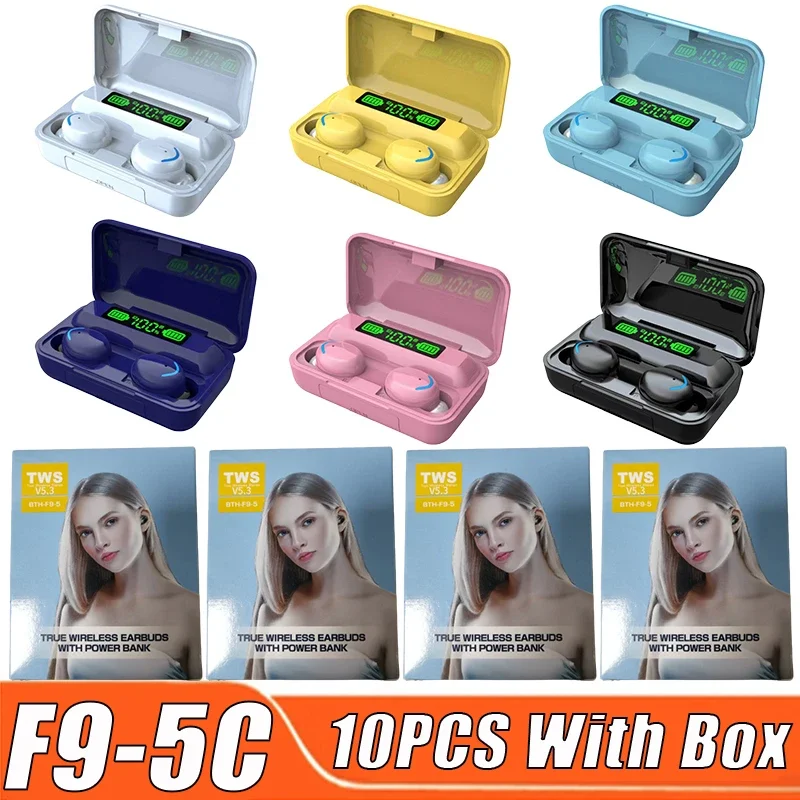 

F9-5C Bluetooth Earphones Smart Headphones Wireless Headset Sport Earbuds Wholesale Microphones HiFi Mini Bluetooth Watch Phone