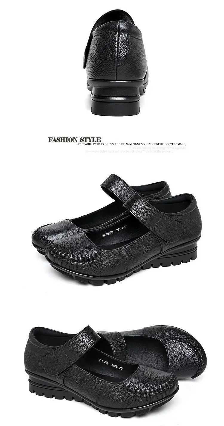 Neue Ankunft Herbst Frauen Schuhe Wohnungen Mary Jane Leder Mokassins Ballett Schuhe Casual Schwarz Loafers Damen Schuhe – Detail 30
