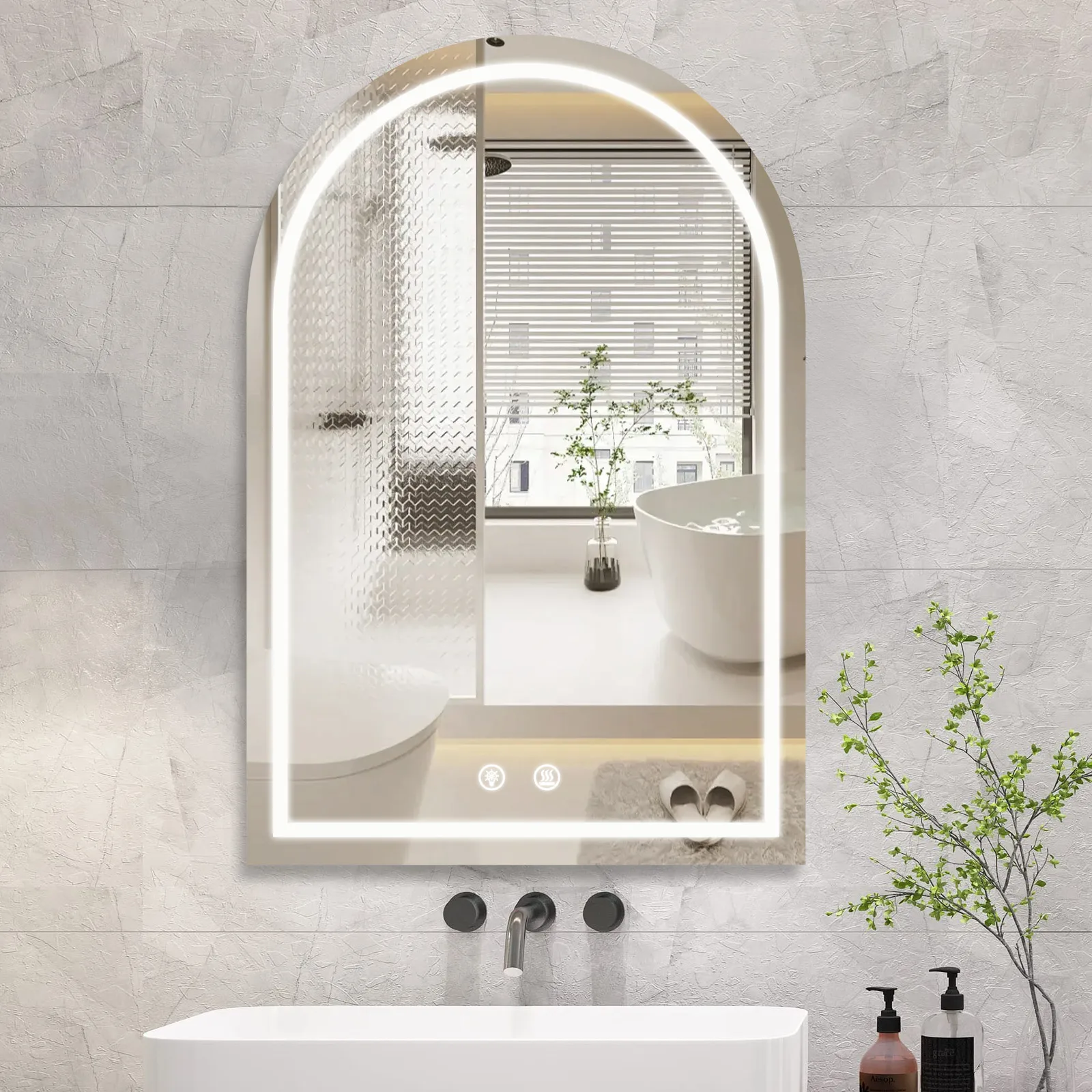 Arched LED Bathroom Mirror 23.6