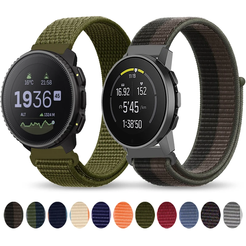 Correa de nailon de repuesto para reloj inteligente Suunto, pulsera Vertical de 22mm para Suunto 5, 9, Peak Pro /Suunto RACE