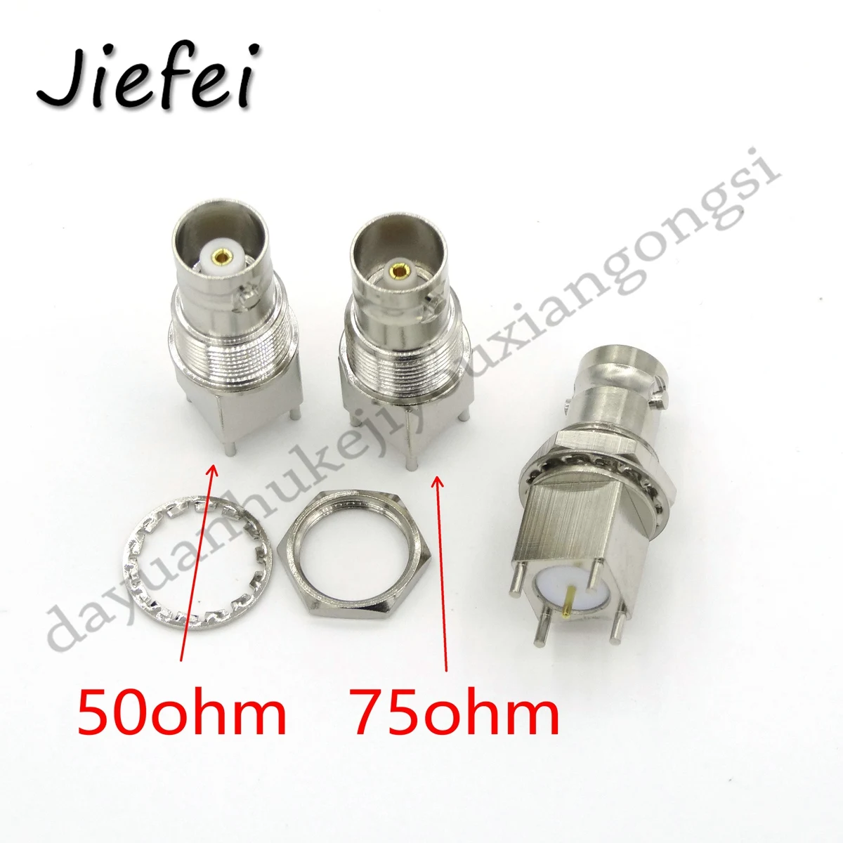 50ohm / 75ohm Connector BNC Jack Female Bulkhead Solder PCB Mount Straight Wire Terminals RF Coaxial Adapter