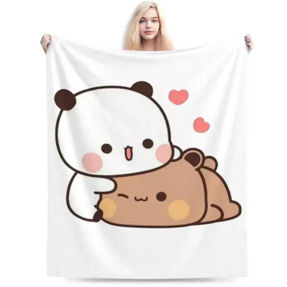 

Bubu Dudu Panda Bear Blanket Soft Warm Flannel Throw Blanket Plush for Bed Living room Picnic Travel Home Sofa