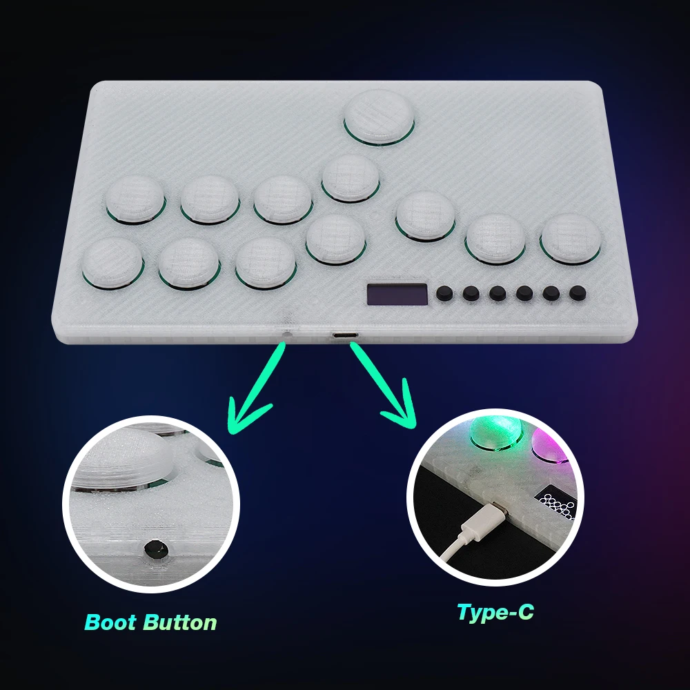 Mini Hitbox RGB Button Flatbox Arcade FightStick Hot SWAP Kailh Switch Arcade Stick Controller For PC/PS3/PS4/Switch