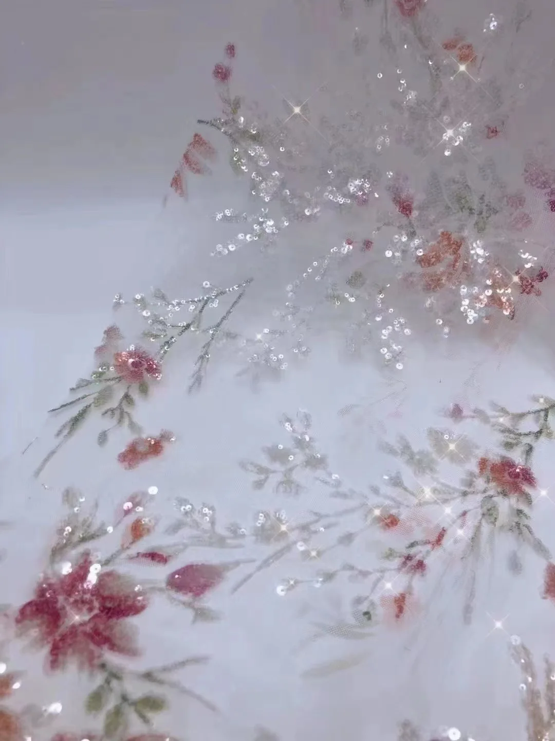 

Clothing Designer Fabric High Density Mesh Dress Embroidered Sequined Women's Embroidery Lining Cloth