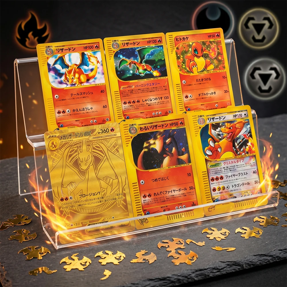 Mega Charizard Y Ex DIY Anime Proxy PTCG Collection Card Mur 766/742 The Start Deck 100 Battle Collection Japanese NM Holo Card