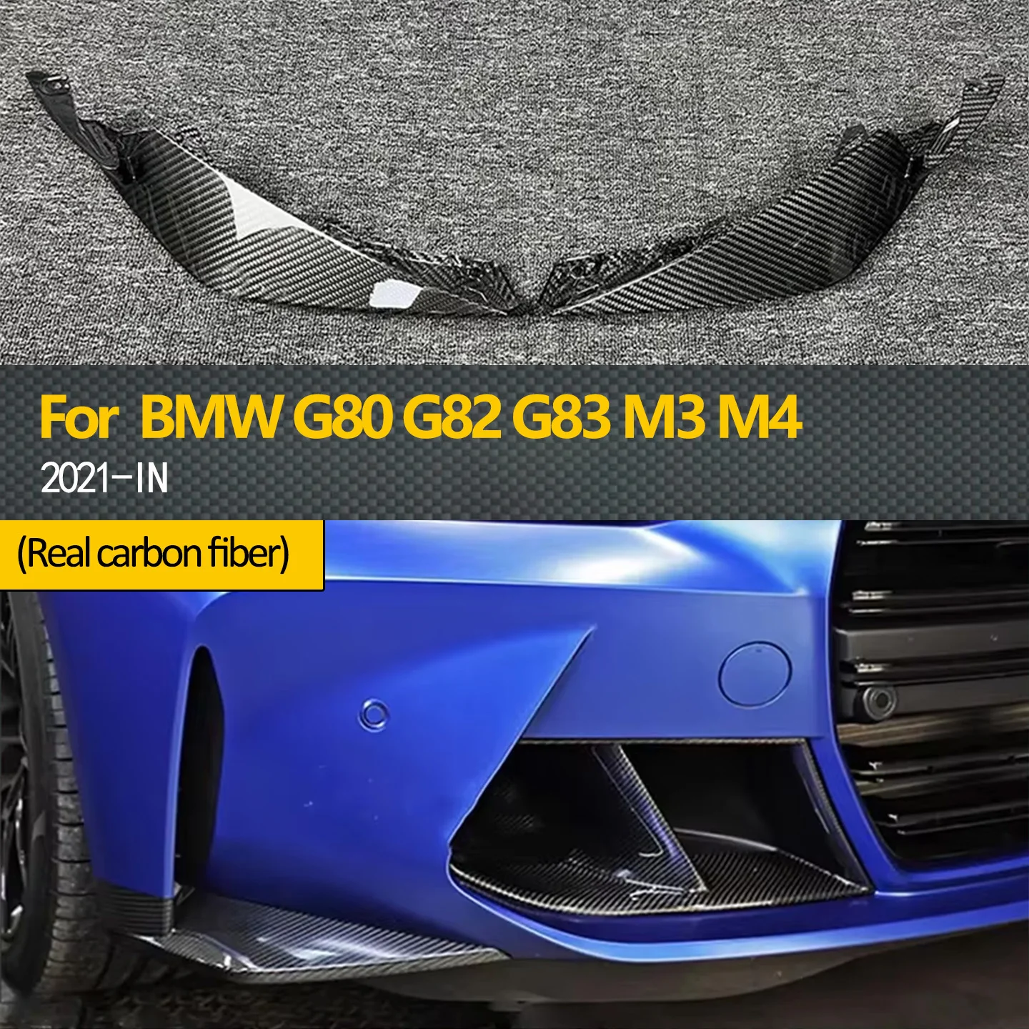 

Suitable for BMW M3 M4 G80 G82 Dry Carbon Fiber Front Bumper Splitter G80 G82 Front Bumper Decoration