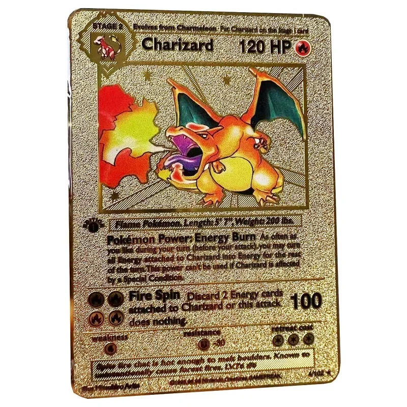 Pokemon Metallkarte 10.000 Punkte Arceus Charizard Raichu Super Card Golden English Mewtwo Vmax GX EX Weihnachtsgeschenk