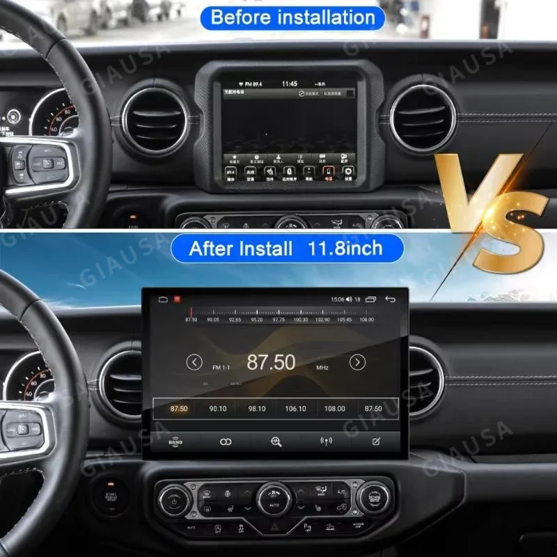 

11.8 " Android 14 Car Radio For Jeep Wrangler 2018- 2022 Multimedia Stereo Video Touch Screen Carplay GPS Navigation Accesories