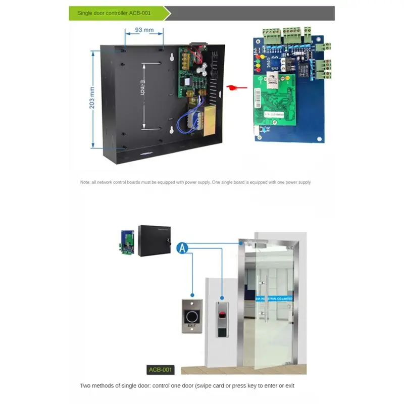 ACB-002 TCP/IP Network Wiegand 26 Entry Attendance Access Panel Control Board For 2 Doors Easy Install Easy To Use-[A04I Tools]