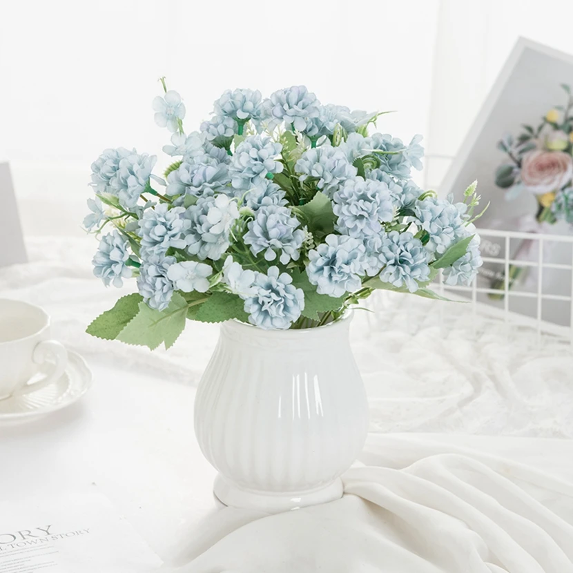 1 Pc hydrangea Bouquet Artificial Flowers For Home Floral Arrangement Christmas Wreath Accessory Wedding outdoor arch Decoration