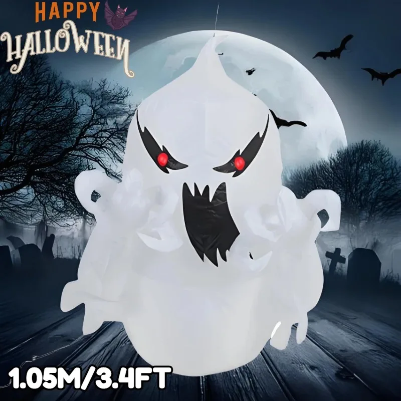 3.4FT インフレータブルおもちゃゴースト装飾ハロウィンモデル爆破ホラーパーティー装飾屋内中庭庭庭芝生ホール装飾