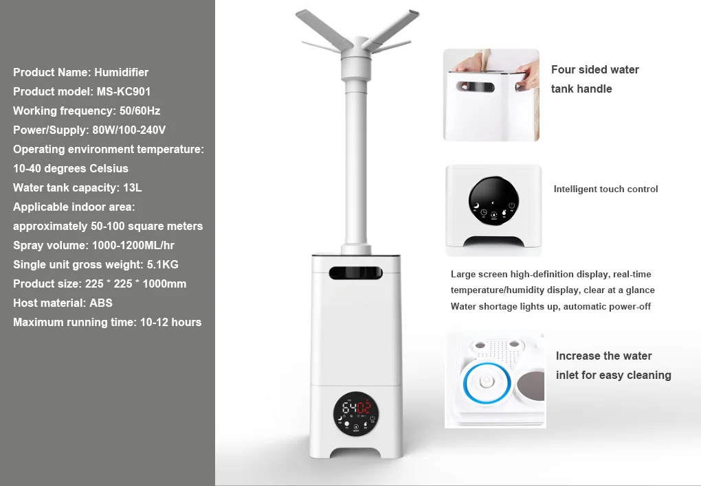 High Capacity Mechanical Air Diffuser Ultrasonic UV Humidifier