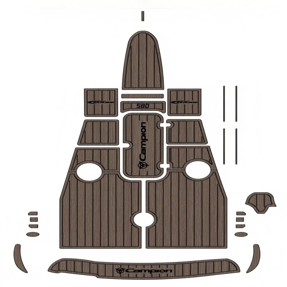 STLF 2003 Campion Chase 580 Plataforma de Natación, Almohadilla para Cabina, Alfombrilla de Espuma EVA para Barco, Estilo Teca Sintética, Tipo SeaDek Gatorstep, Autoadhesiva