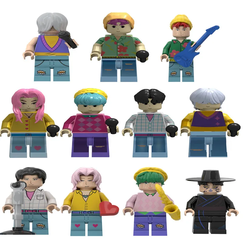 

Hot Kpop Devil Hunters Mini Figures Building Blocks Toy Star Girl Group Rumi Idol Boy Group Saja Action Figure Blocks Toy
