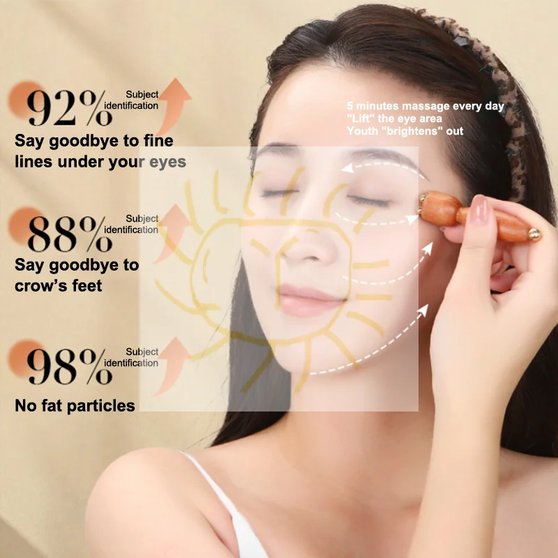 

1 шт., мини-самочка, латунная бусина, деревянная бусина для лица, Гуа Ша, массажер для точек на лице, расслабляющий меридиан, инструмент для акупунктурного массажа