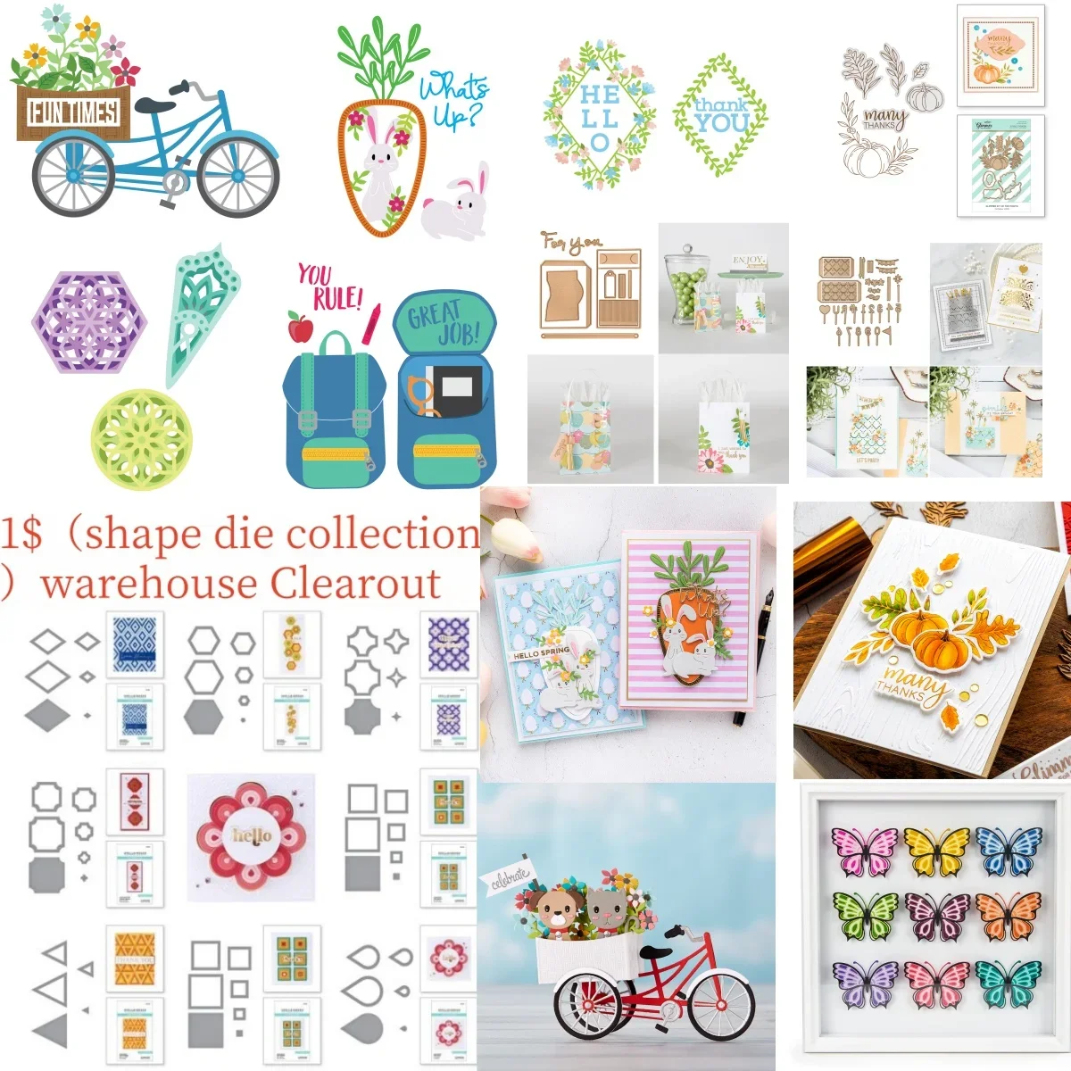 

2025 Spring Outing and Rabbit Flower Shape New Cutting Die Hot Foil Stamp for DIY Scrapbook Decoration Greeting Card Easter