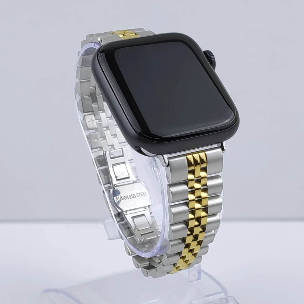 Correa fina para apple watch 9, 8, 6, 5, se, 7, 45mm, 41mm, 44mm, 40mm, 42mm, 38mm, ultra 2, 49mm, bandas finas de acero inoxidable para iwatch de