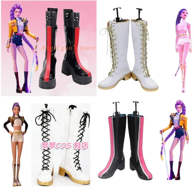 

Anime KPop Demon Hunters Rumi Cosplay Shoes Handmade Faux Leather Boots Kids Adult Dance Outfit Boots