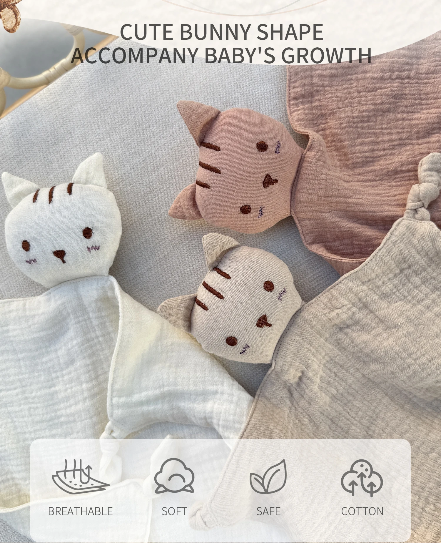 ผ้ามัสลินสำหรับเด็ก ผ้าห่มนุ่ม - Kids Toys Animal บทวิจารณ์และราคา