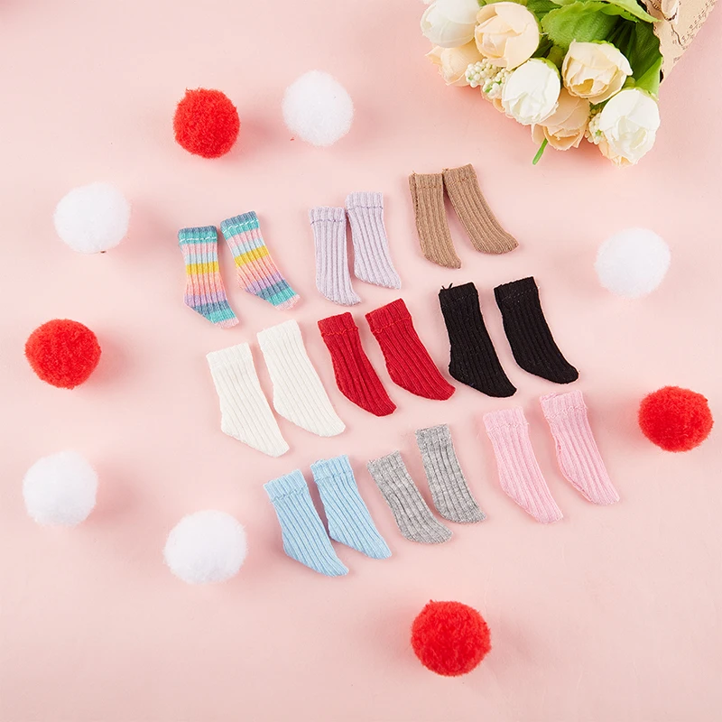 1Pair Candy Colors Doll's Shorts Socks for blyth OB11 Doll Socks Clothes accessories for 1/6 1/12 dolls