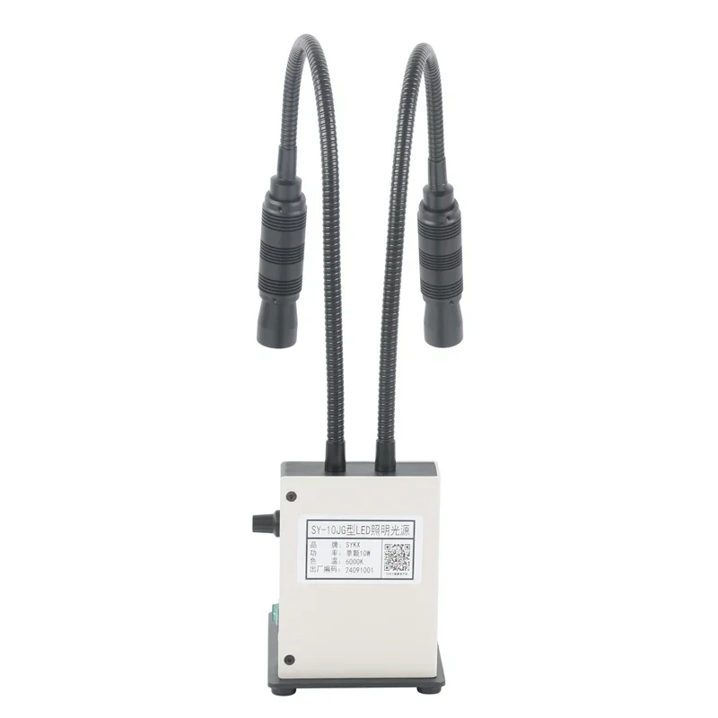 듀얼 구즈넥 스포트라이트 조절식 조명기 소스 LED 조명, 스테레오 현미경 카메라 PCB 수리 납땜용, 20W, 6000K